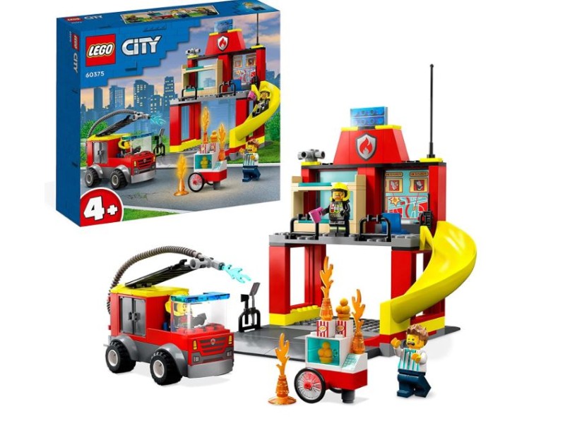 LEGO City Fire Caserma dei Pompieri e Autopompa con Camion 60375 