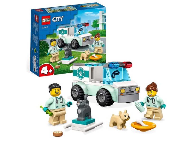 LEGO City Furgoncino di Soccorso del Veterinario con Ambulanza 60382 