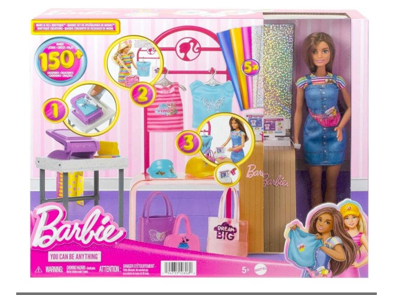 Barbie boutique con bambola puoi creare oltre 150 look originali