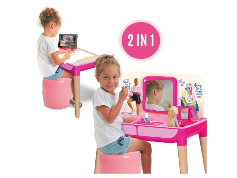 Barbie tavolo multifunzioni trucco e studio con specchiera