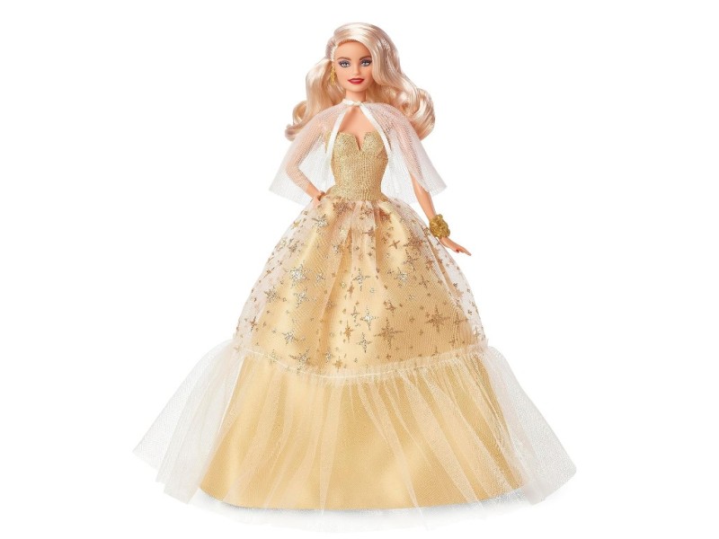 Barbie Bambola Magia delle Feste 35° anniversario con abito satinato color champagne