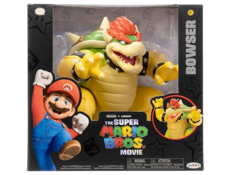 Super Mario Bross Movie Bowser 18 cm sputafuoco 15 punti di articolazione