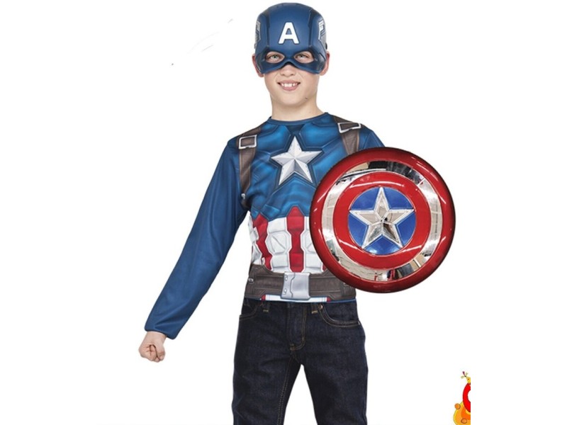 Costume capitano america con muscoli