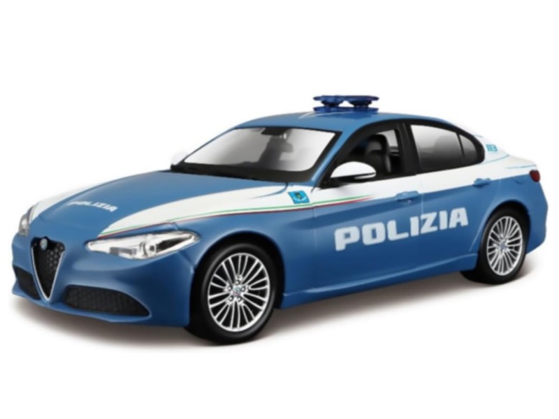 Auto Alfa Romeo Giulia Polizia in scala 1:24 Metallo
