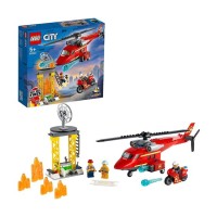 LEGO City Elicottero Antincendio con Motocicletta e Minifigure Pompiere e Pilota 60281