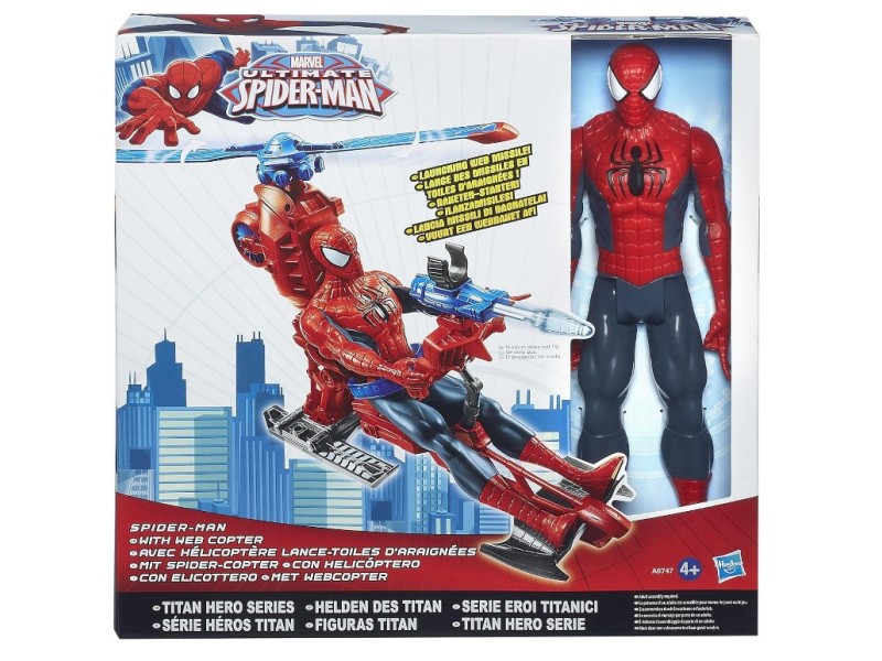 Spiderman con Elicottero e Personaggio 30 Cm